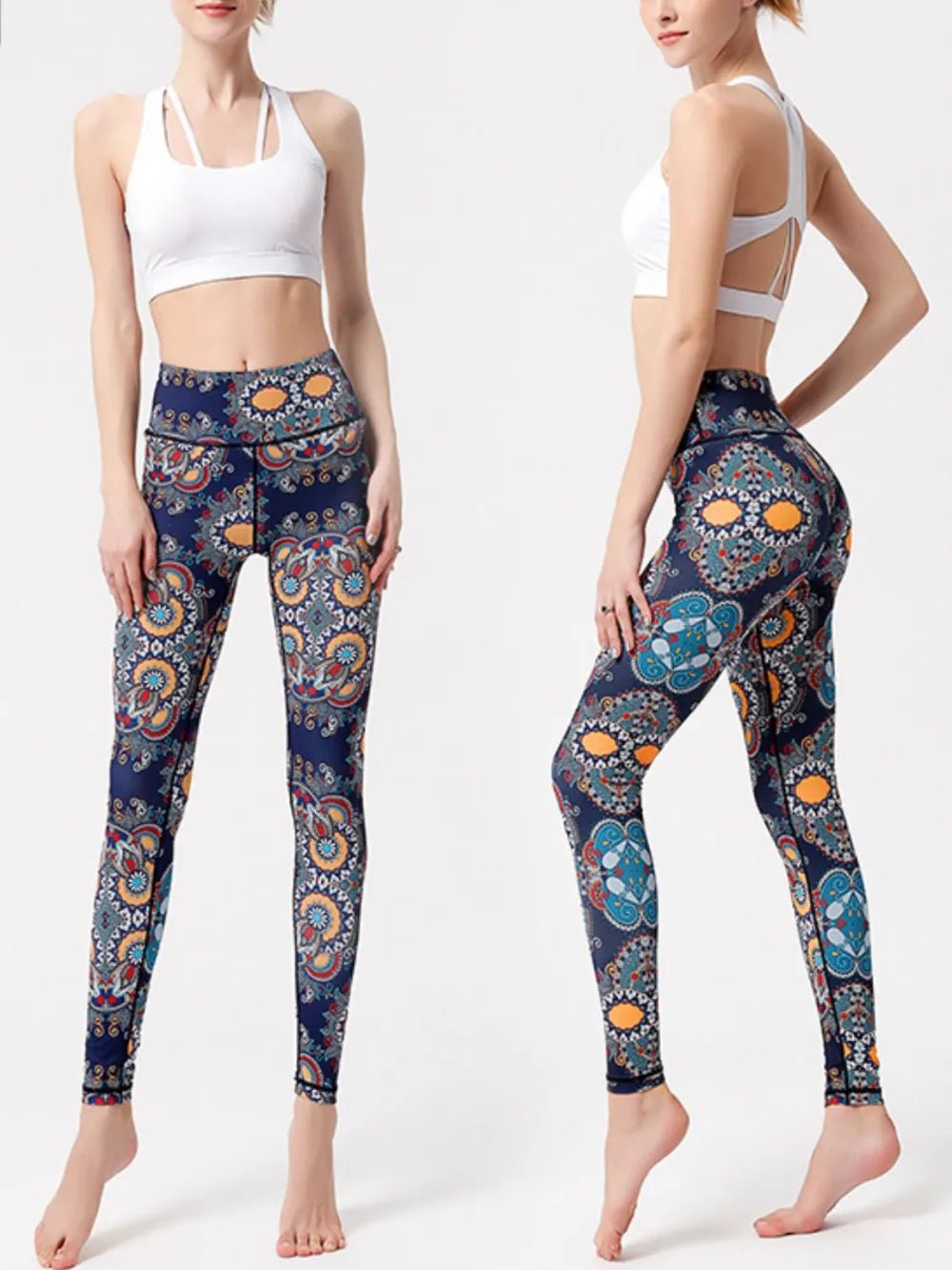 Printed High Waist Active Leggings - adritiX