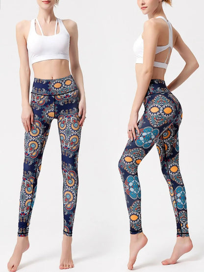 Printed High Waist Active Leggings - adritiX
