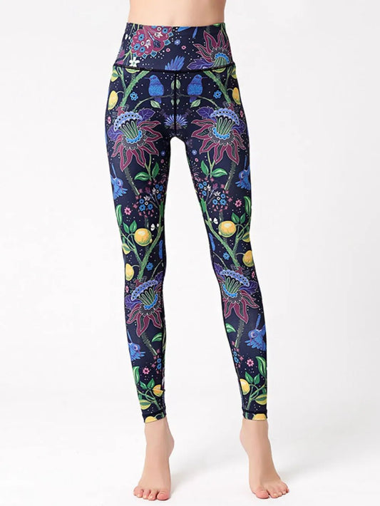Printed High Waist Active Leggings - adritiX