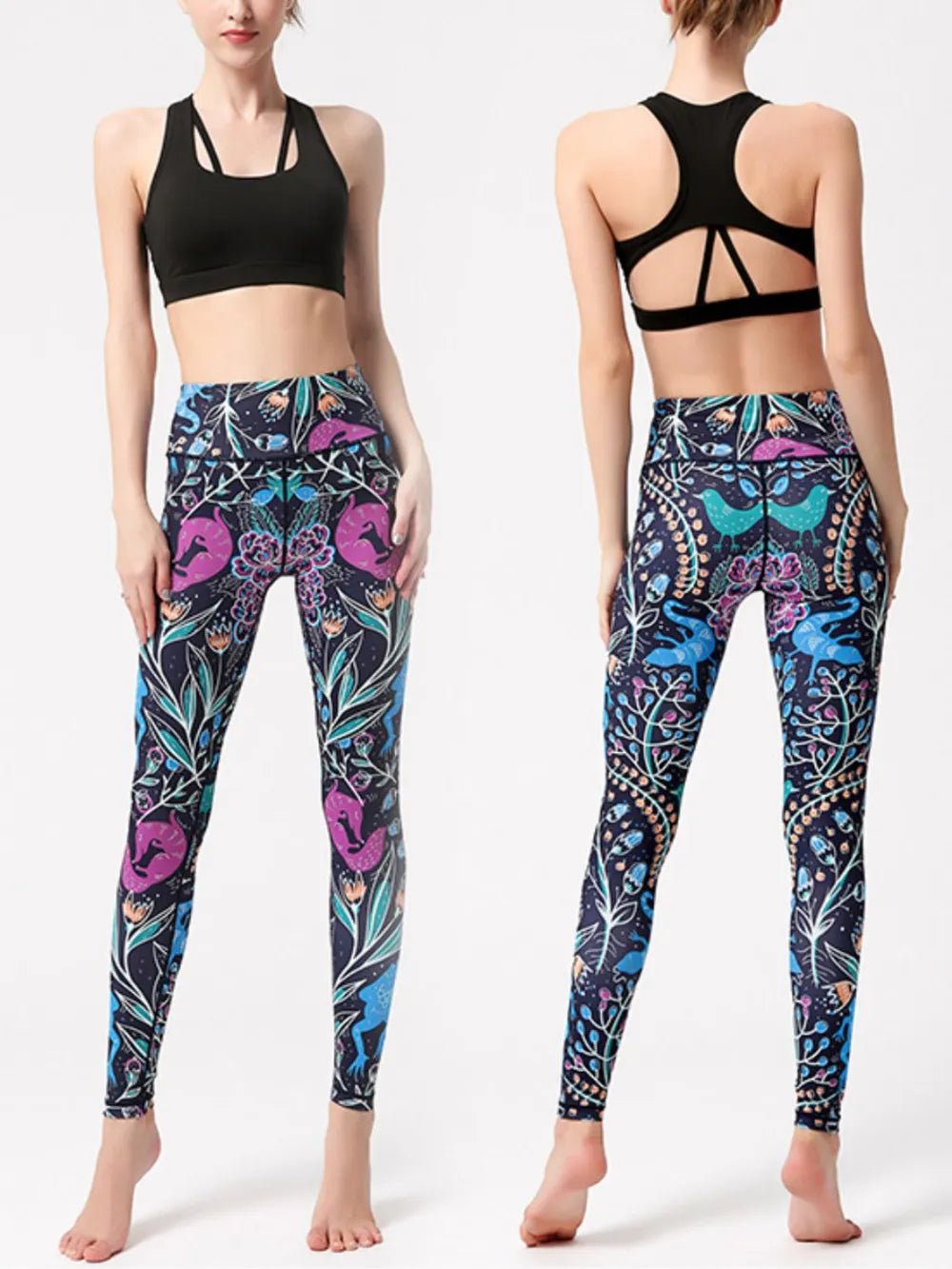Printed High Waist Active Leggings - adritiX