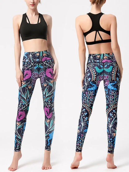 Printed High Waist Active Leggings - adritiX