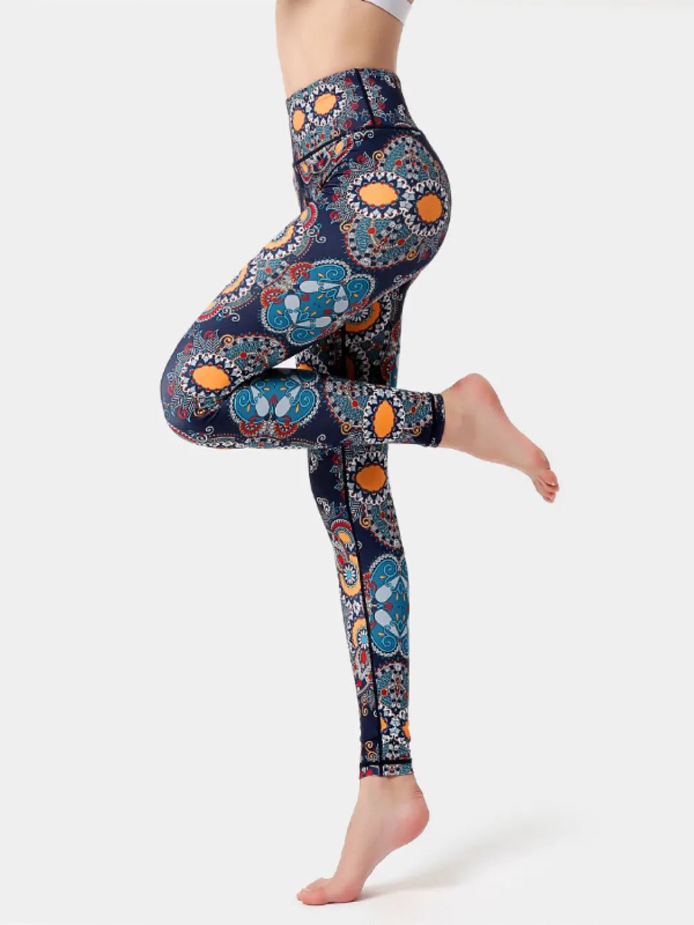 Printed High Waist Active Leggings - adritiX