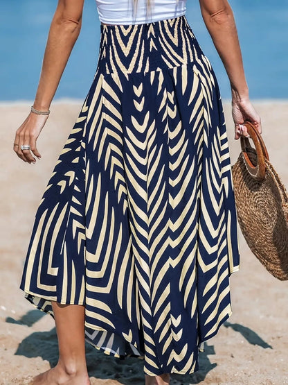 Printed High Waist Maxi Skirt - adritiX