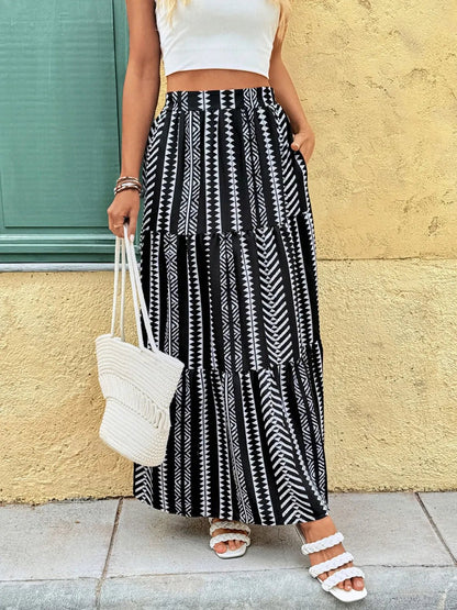 Printed High Waist Skirt - adritiX