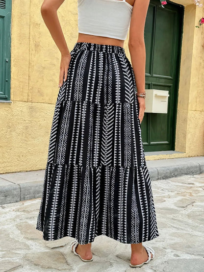 Printed High Waist Skirt - adritiX