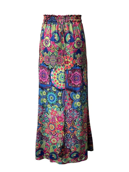 Printed Maxi Skirt with Pockets - adritiX