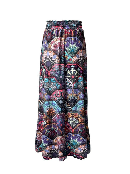 Printed Maxi Skirt with Pockets - adritiX