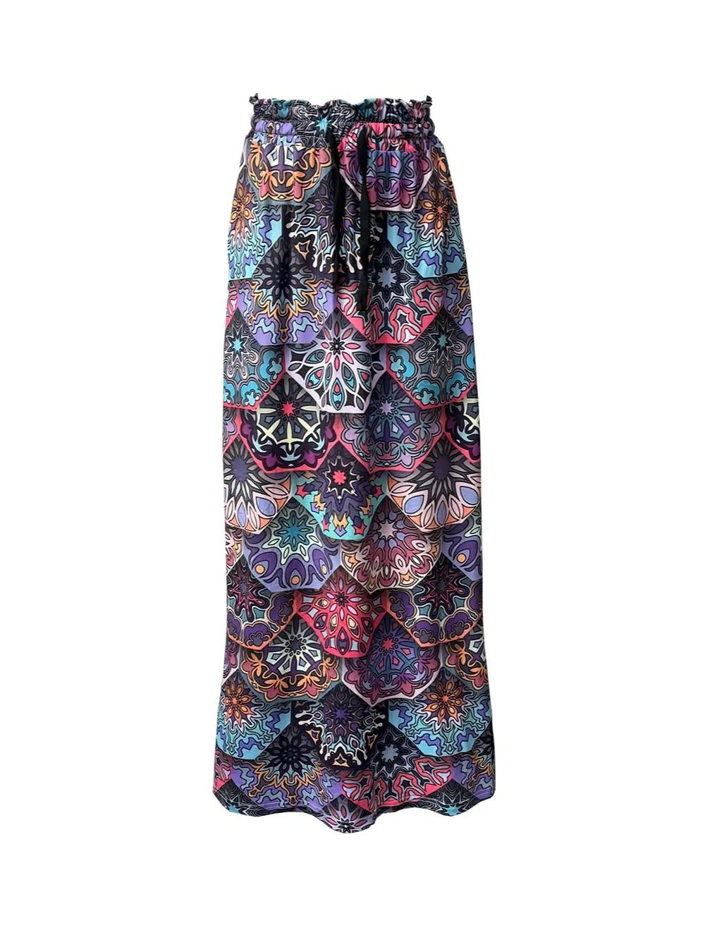 Printed Maxi Skirt with Pockets - adritiX