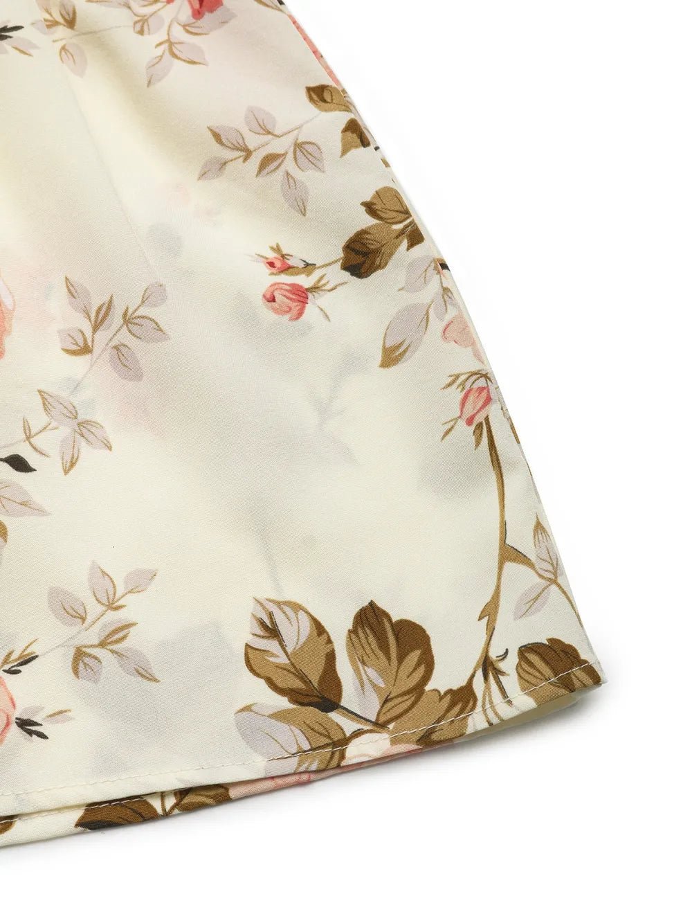 Printed Ruffled Hem V - Neck Sleeveless Dress - adritiX