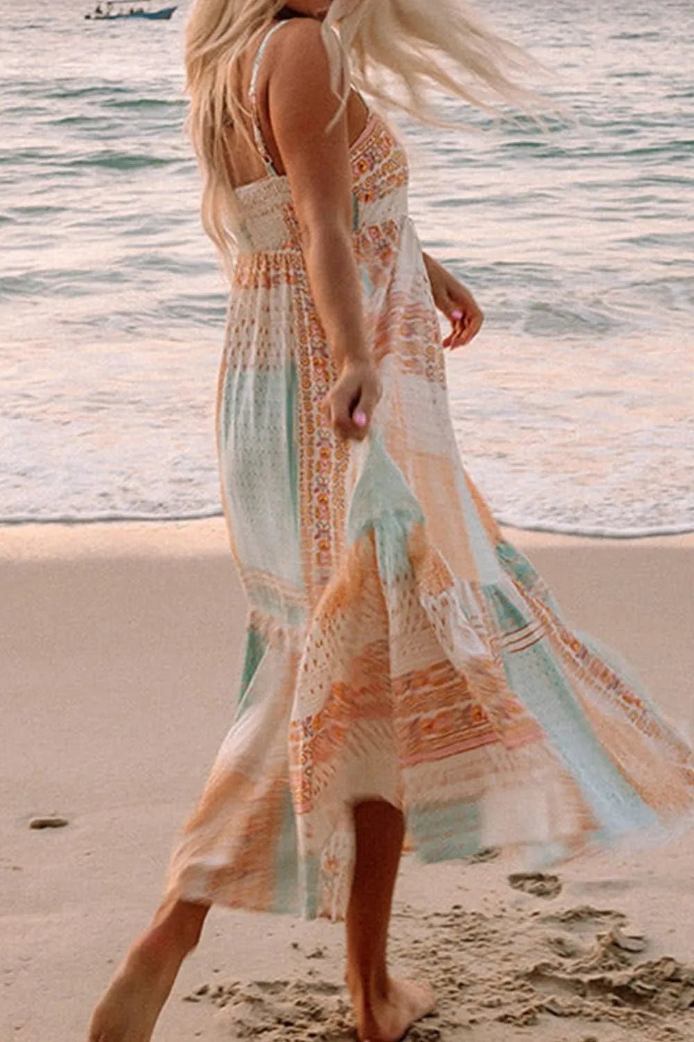 Printed Square Neck Cami Dress - adritiX