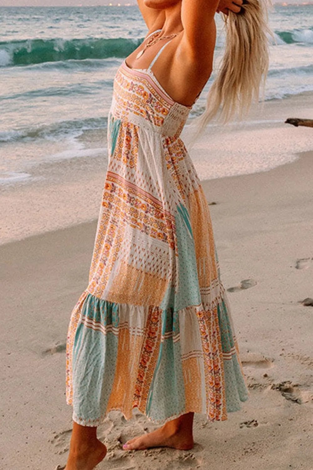 Printed Square Neck Cami Dress - adritiX