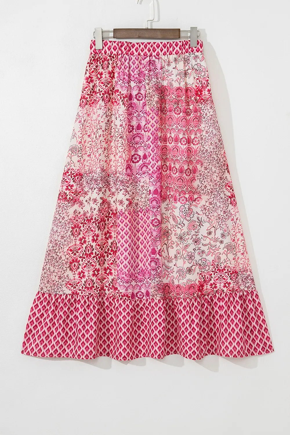 Printed Tassel Drawstring High Waist Maxi Skirt - adritiX