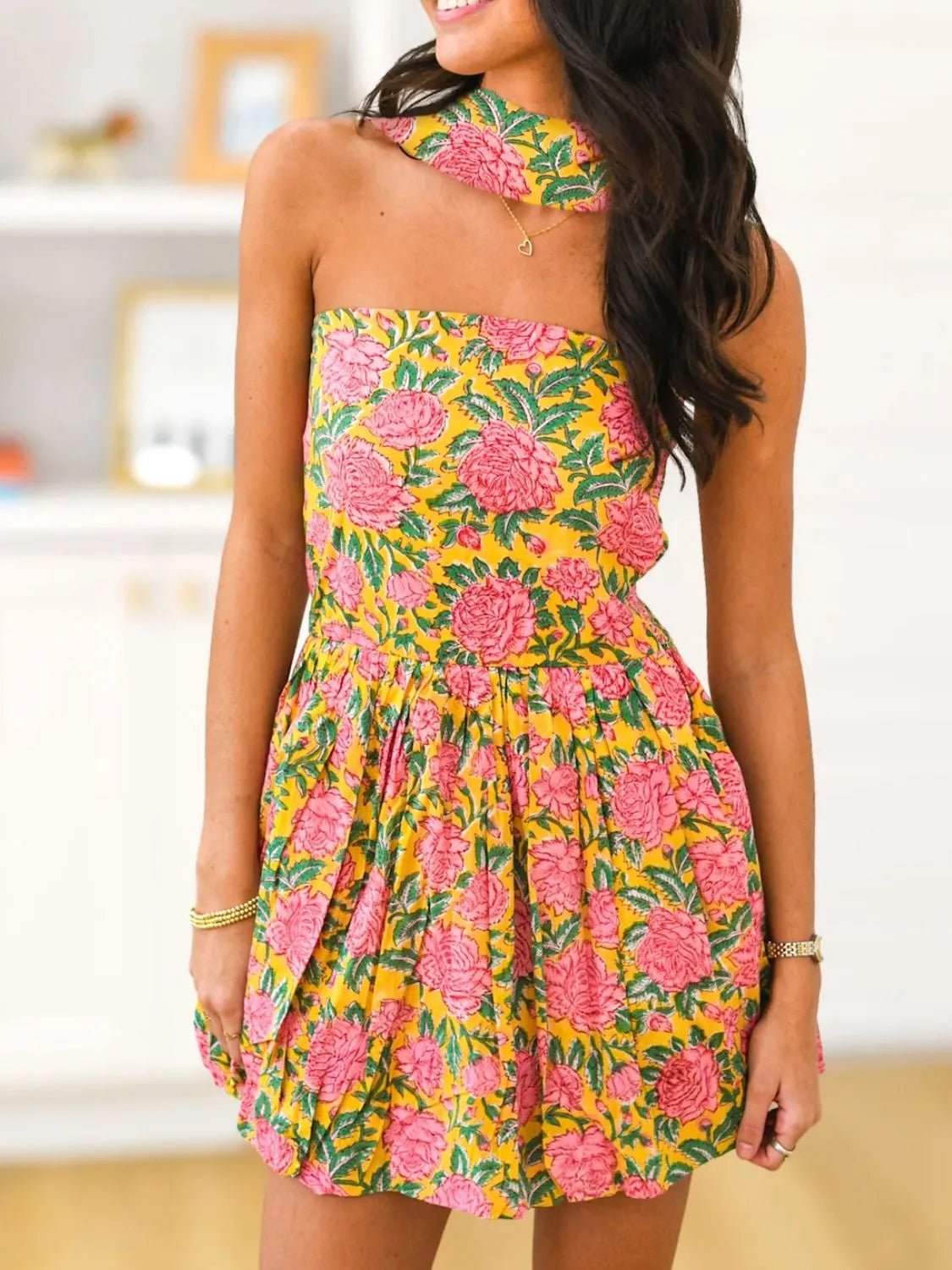 Printed Tube Mini Dress - adritiX