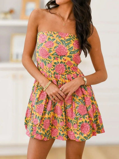 Printed Tube Mini Dress - adritiX