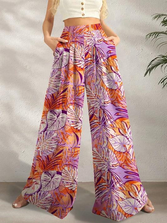 Printed Wide Leg Pants - adritiX