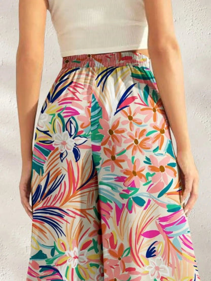 Printed Wide Leg Pants - adritiX