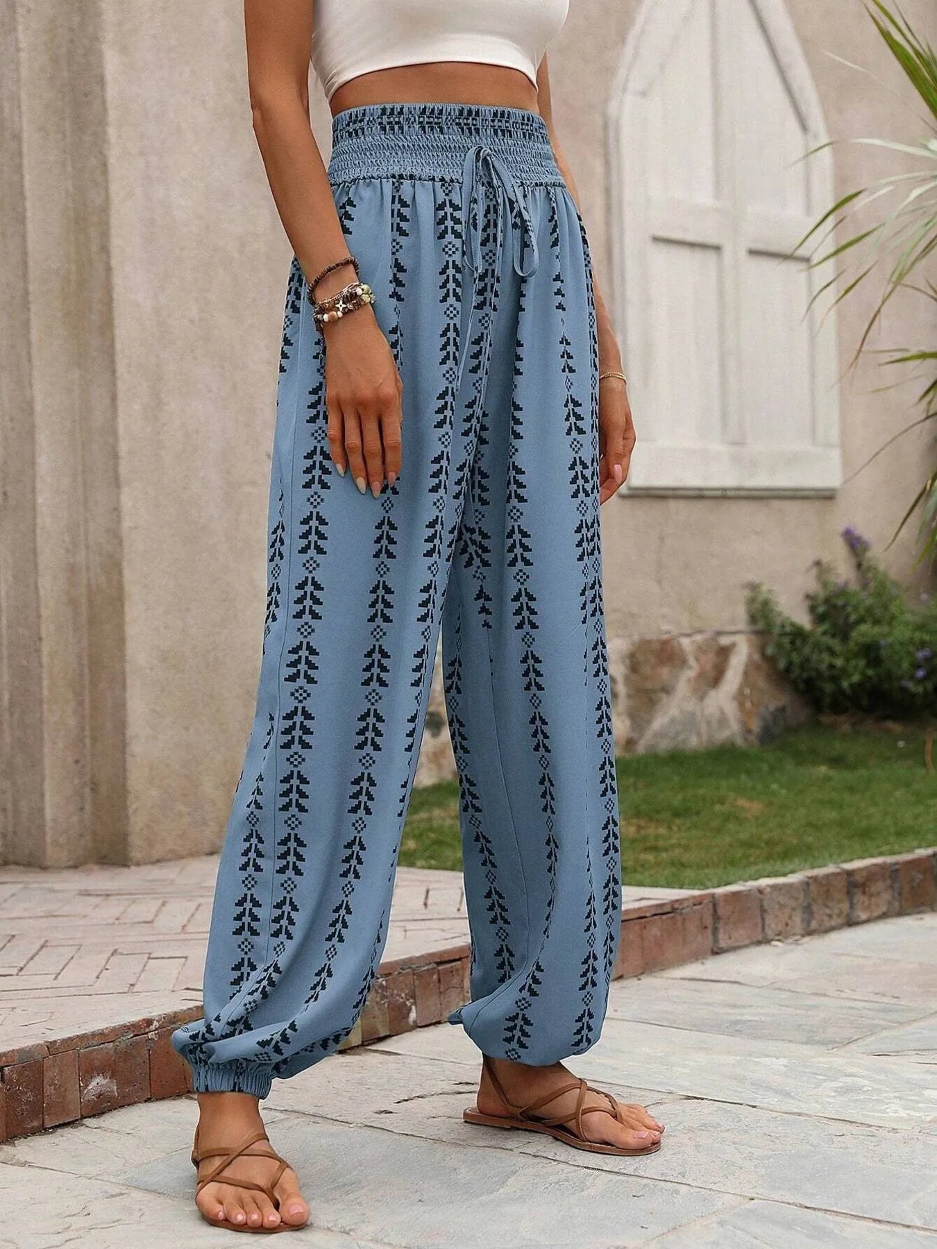 Printed Wide Leg Pants - adritiX