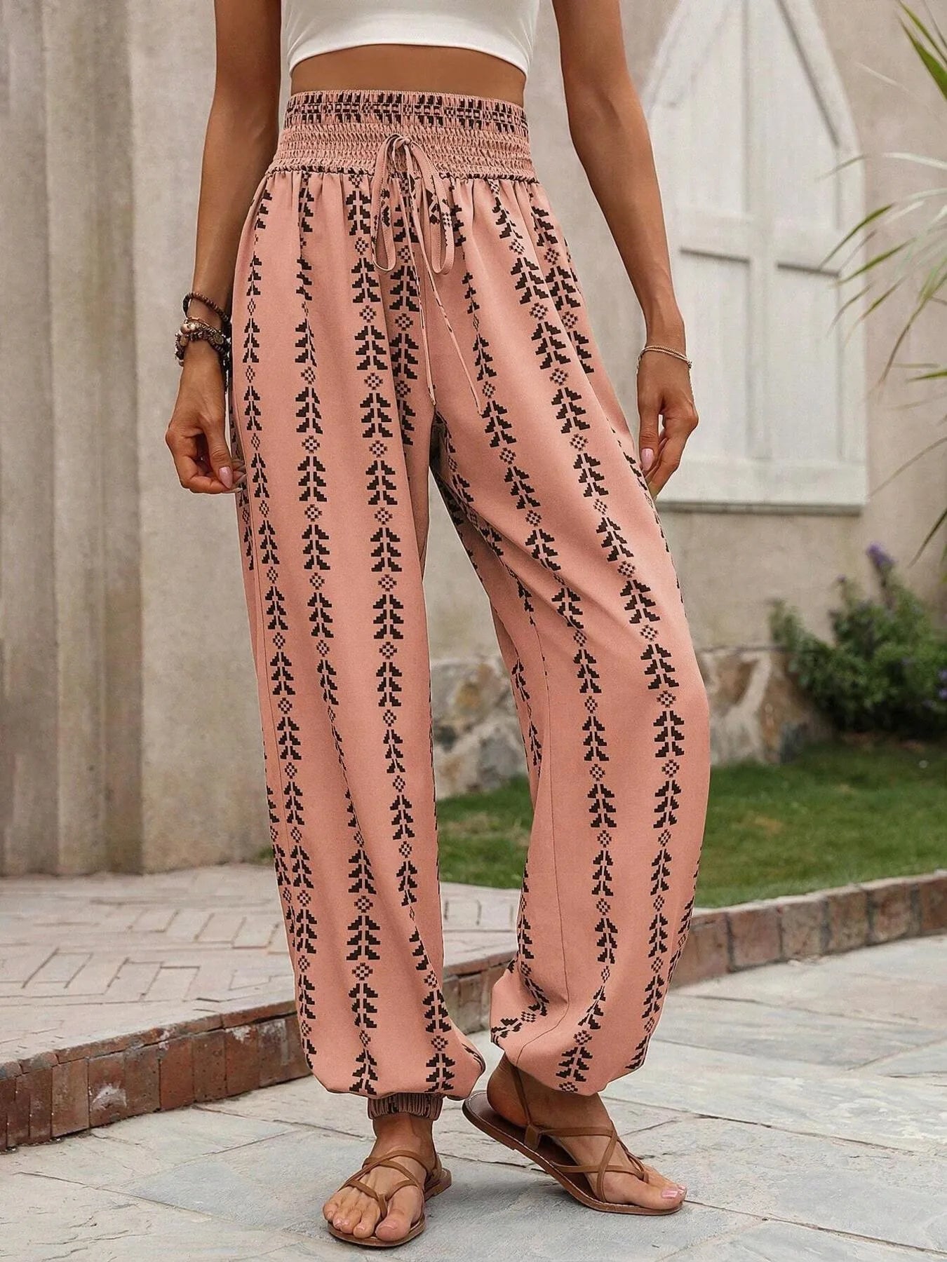 Printed Wide Leg Pants - adritiX