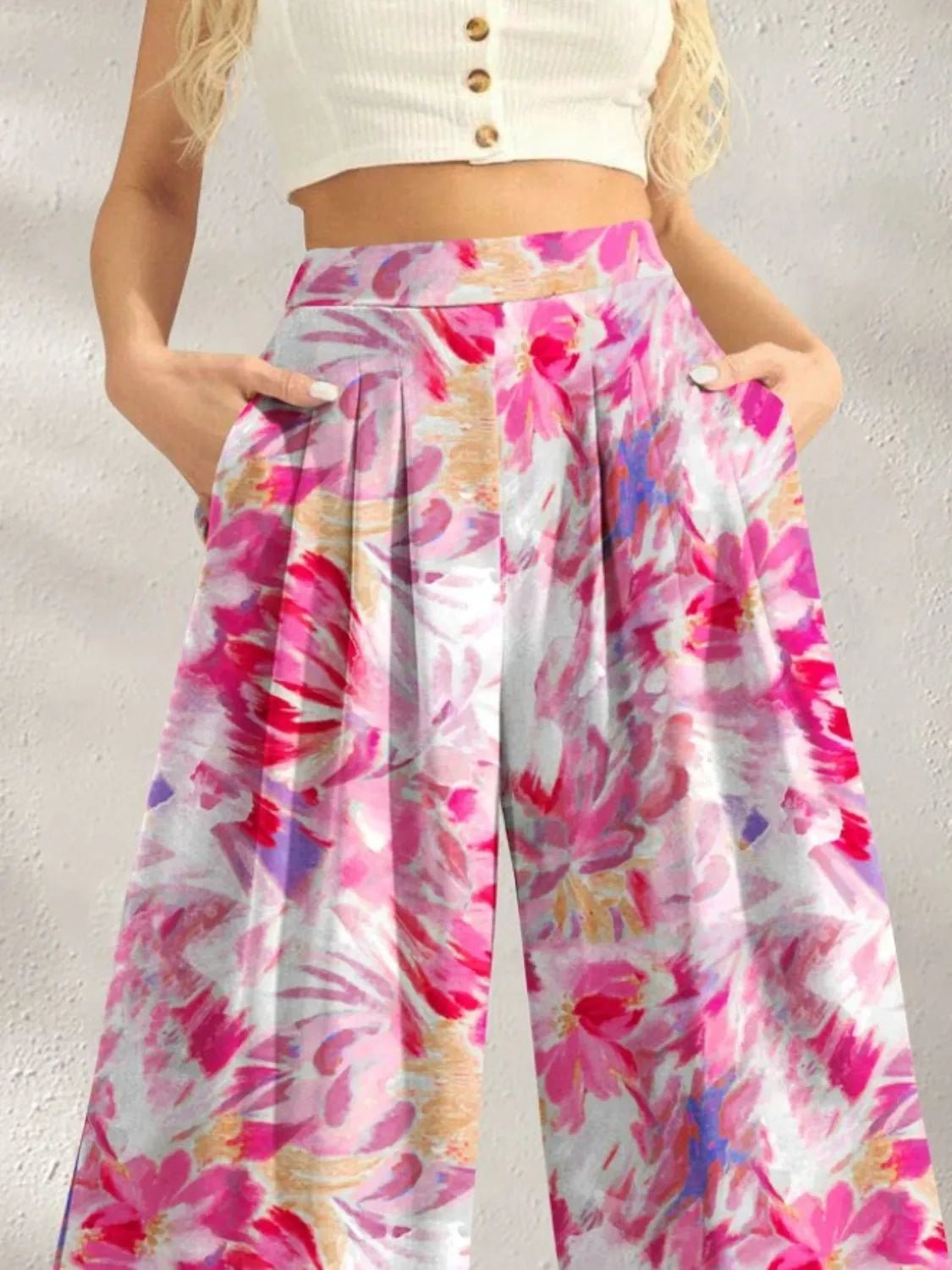 Printed Wide Leg Pants - adritiX