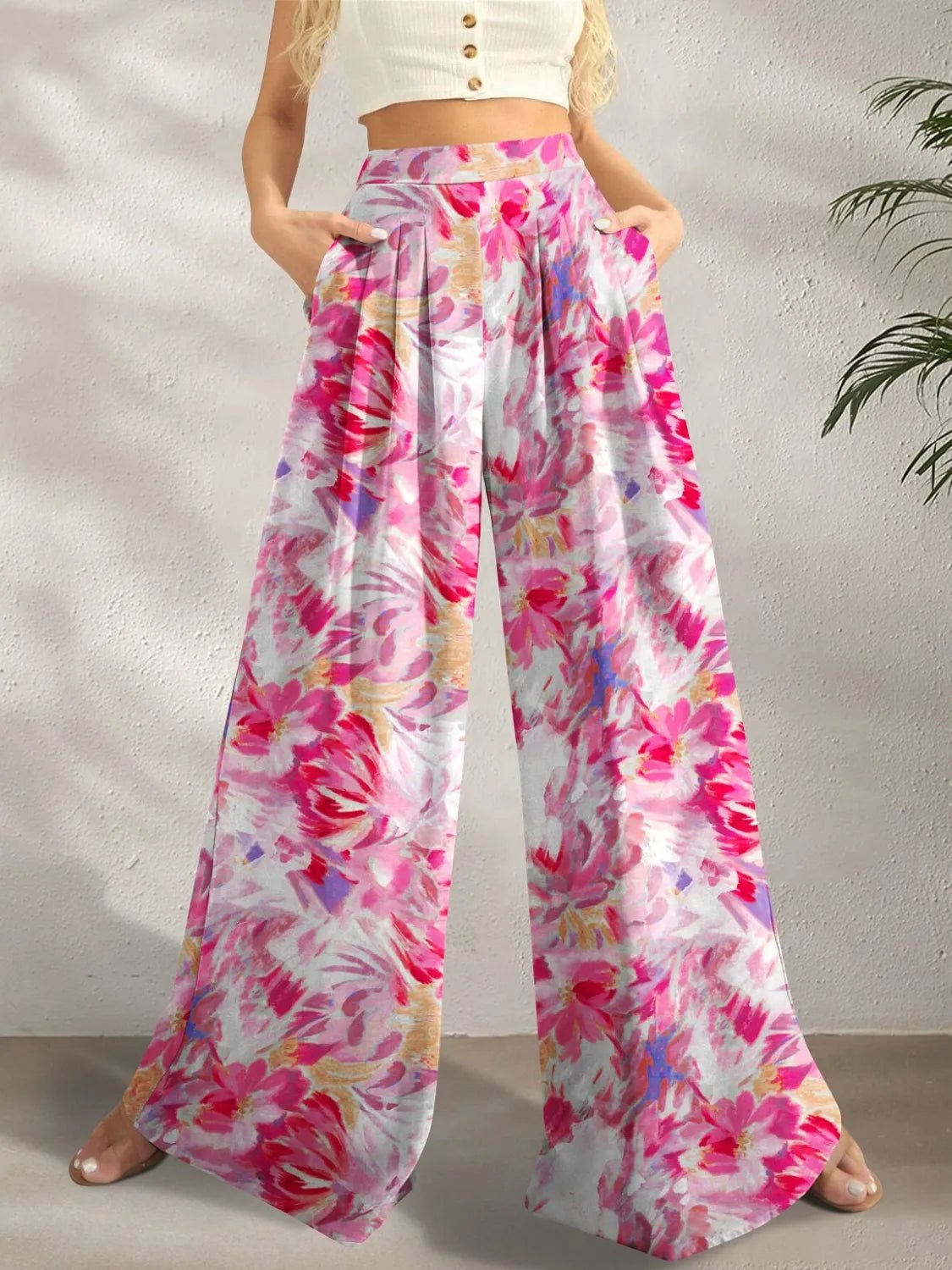 Printed Wide Leg Pants - adritiX
