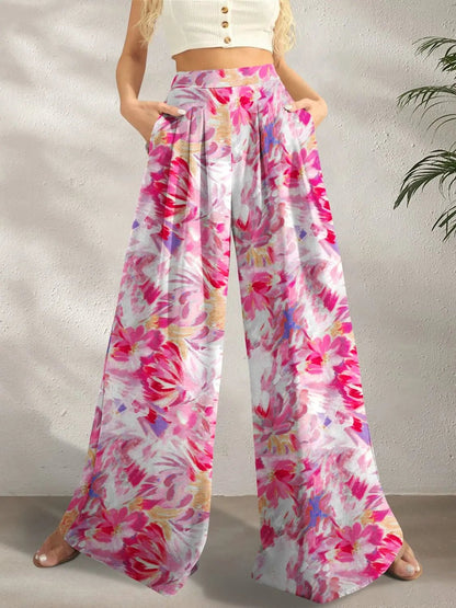 Printed Wide Leg Pants - adritiX