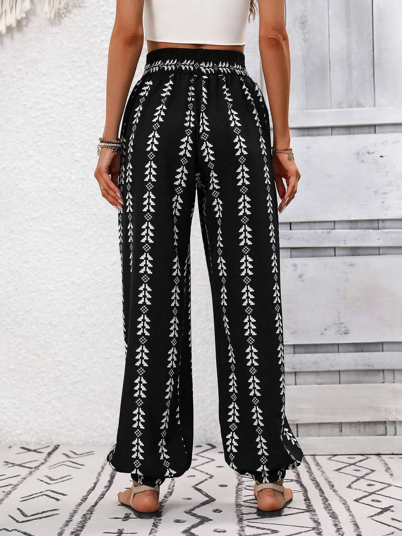 Printed Wide Leg Pants - adritiX