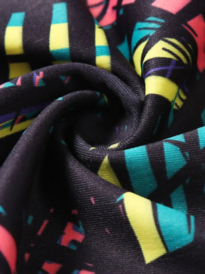 Printed Wide Waistband Active Leggings with Stirrups - adritiX