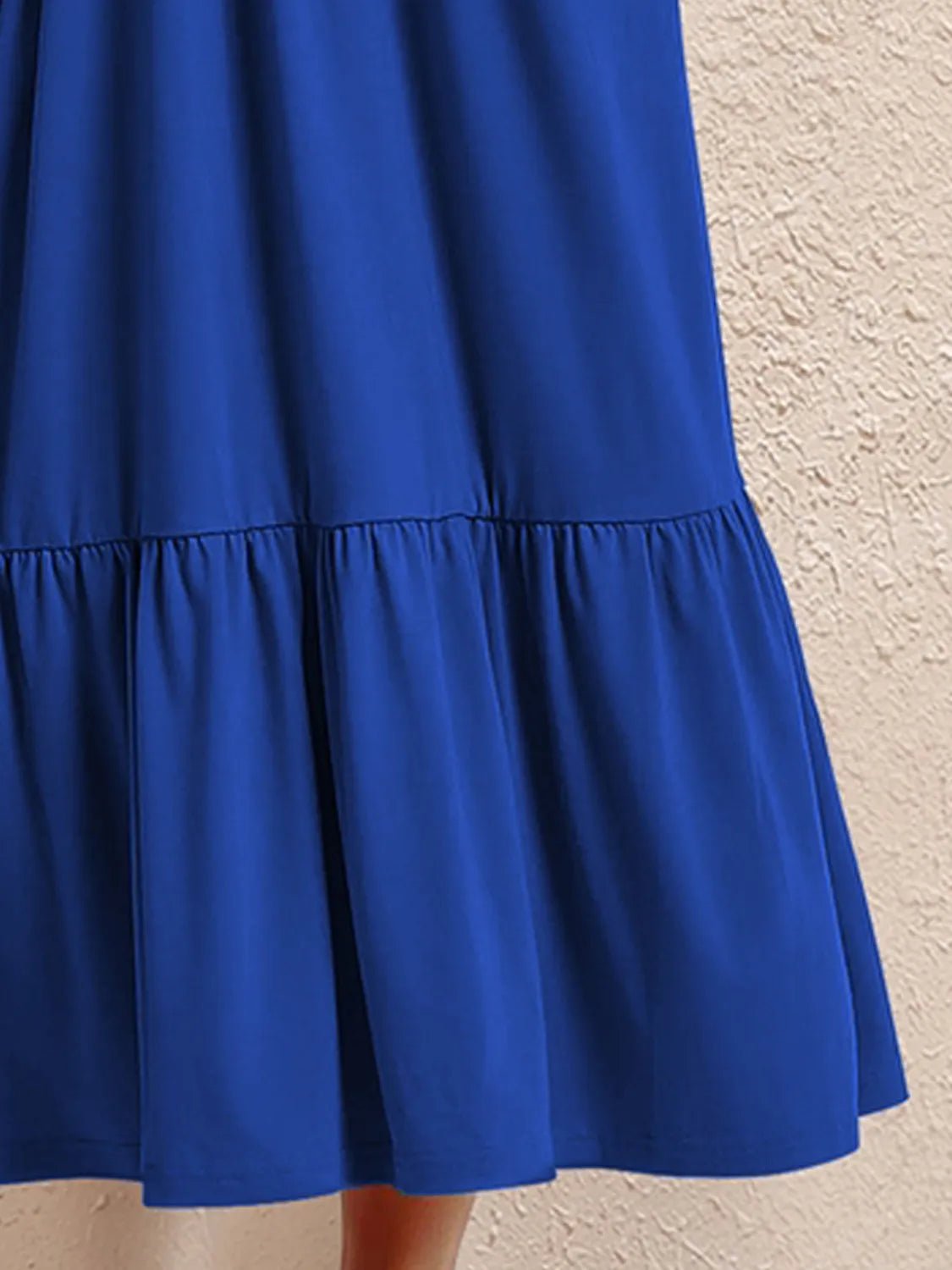 Round Neck Short Sleeve Dress with Pockets - adritiX