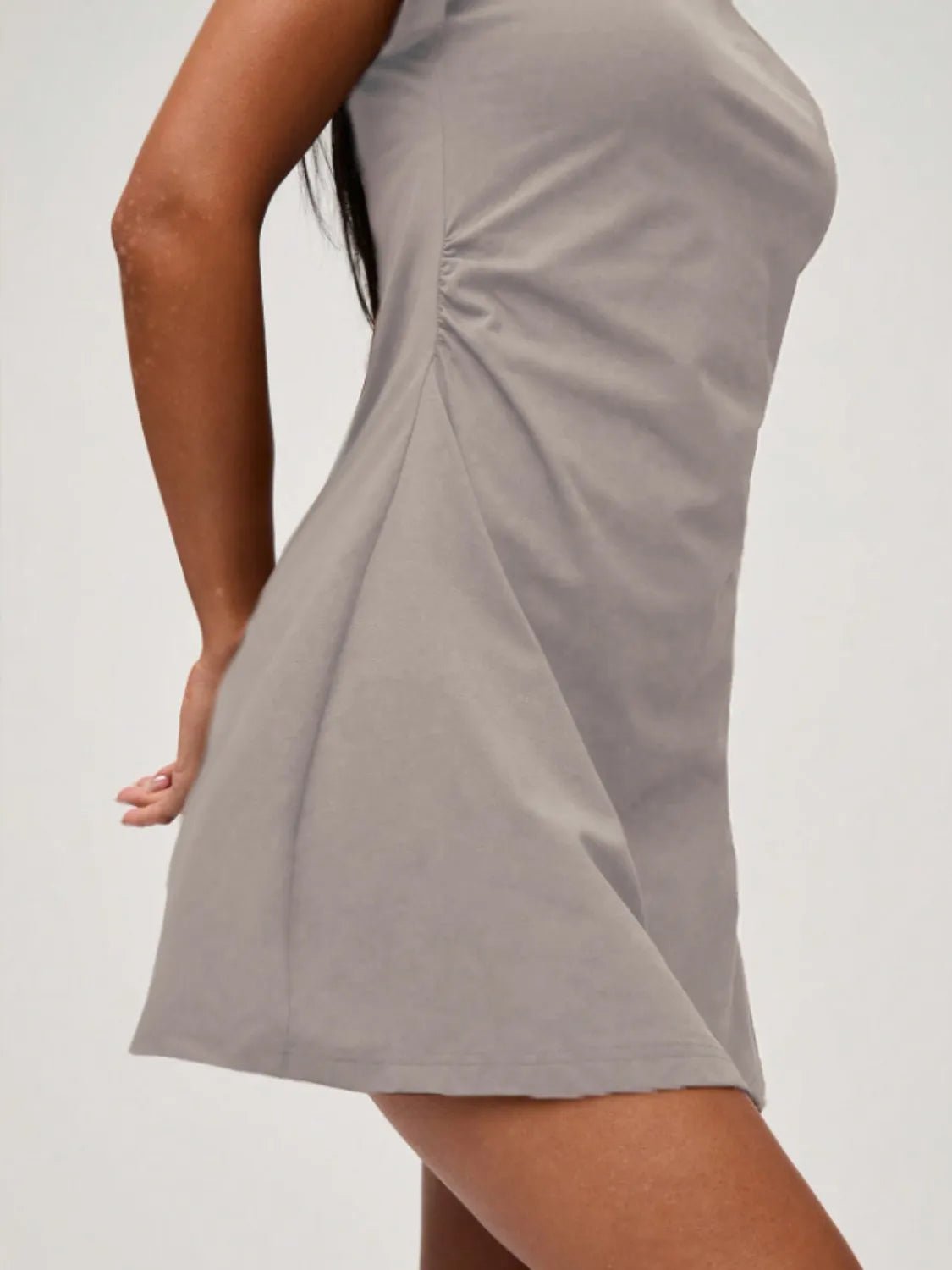 Round Neck Short Sleeve Mini Tee Dress - adritiX