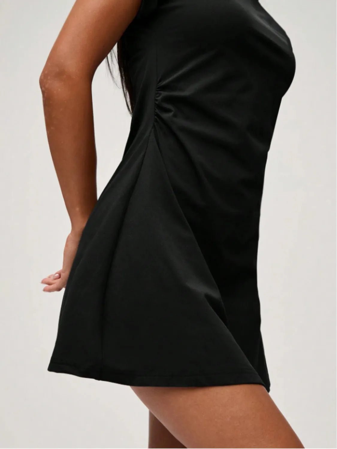 Round Neck Short Sleeve Mini Tee Dress - adritiX