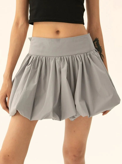 Ruched Bubble Hem Mini Skirt - adritiX
