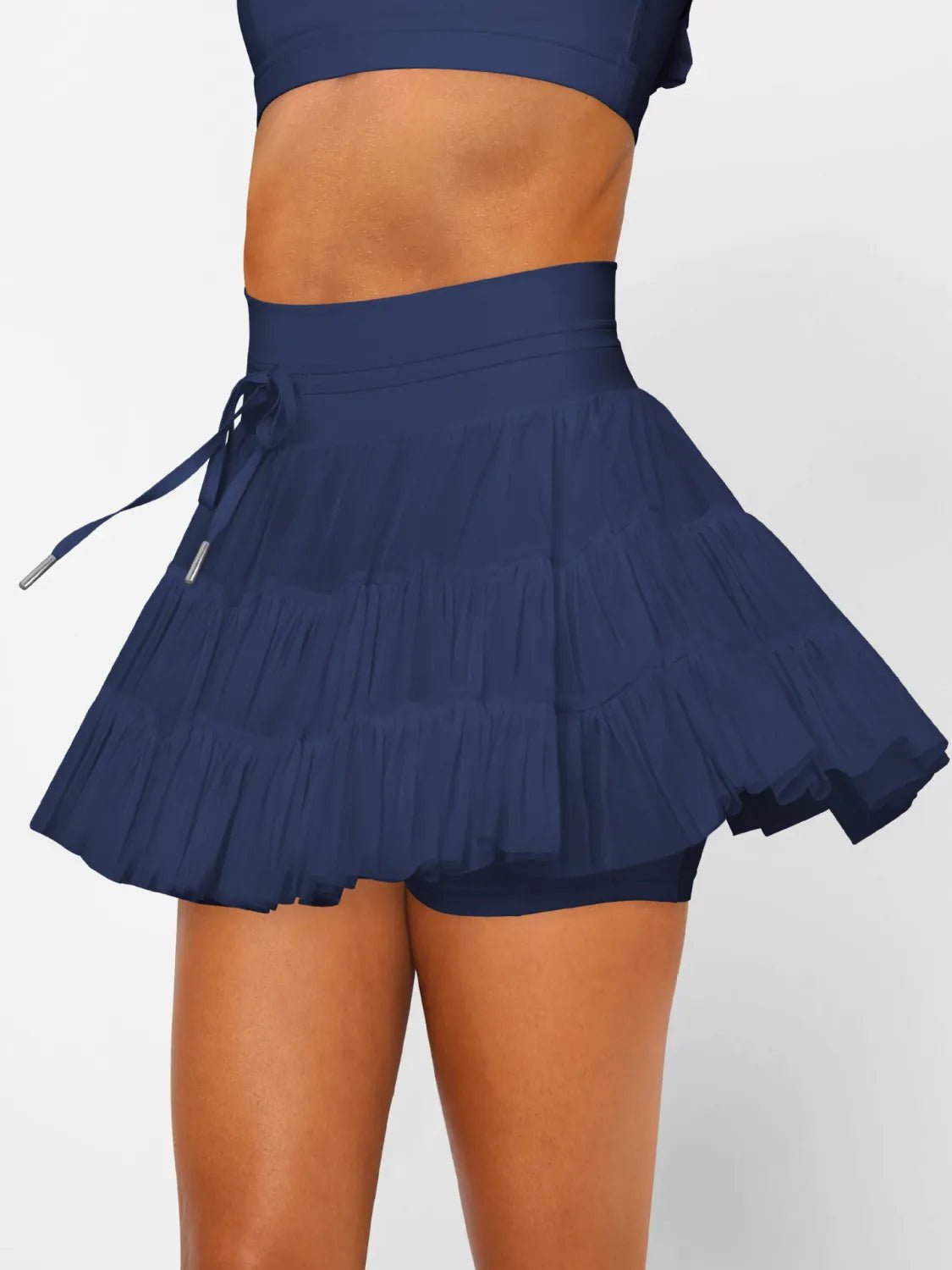 Ruched Mini Skort with Pockets - adritiX