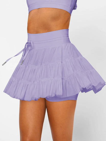 Ruched Mini Skort with Pockets - adritiX