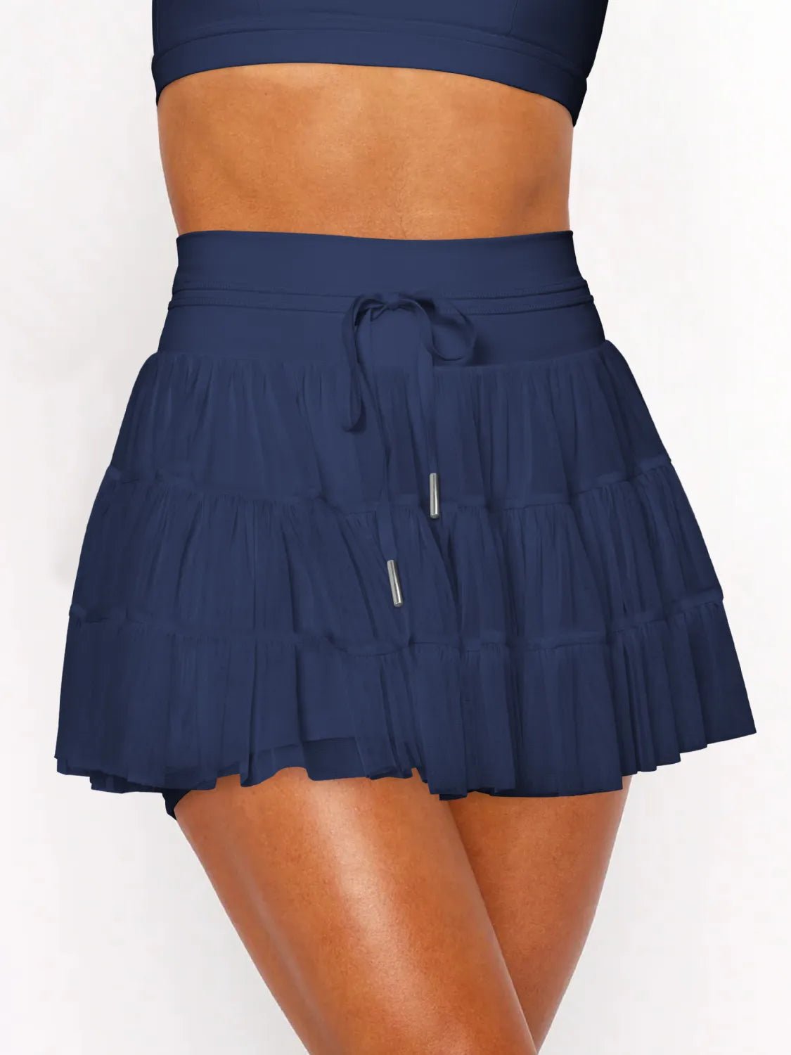 Ruched Mini Skort with Pockets - adritiX