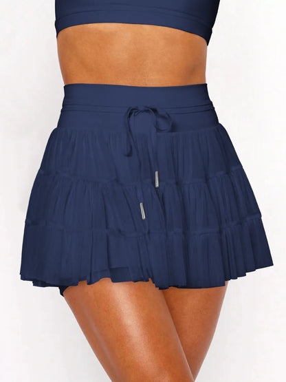 Ruched Mini Skort with Pockets - adritiX
