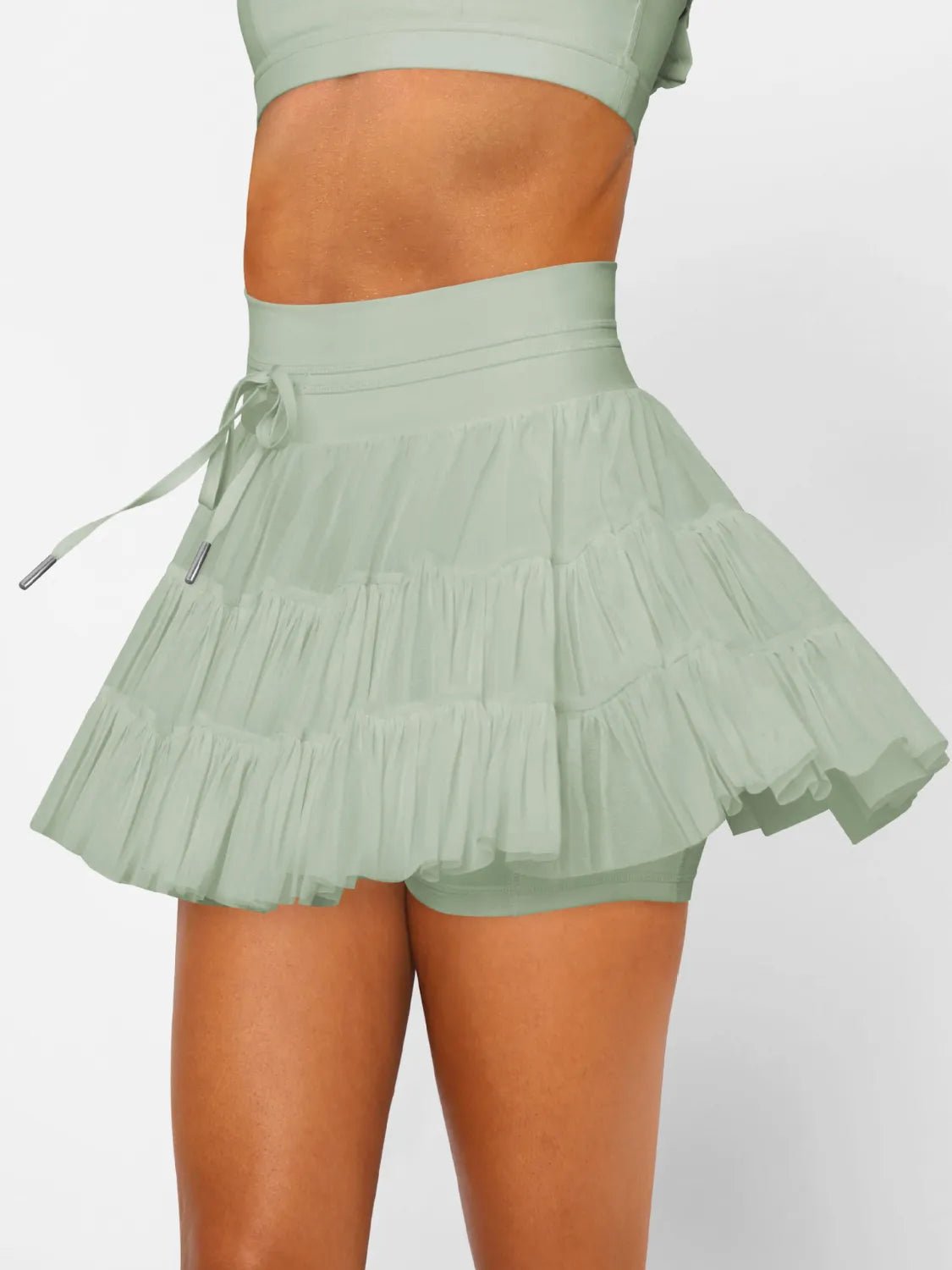 Ruched Mini Skort with Pockets - adritiX