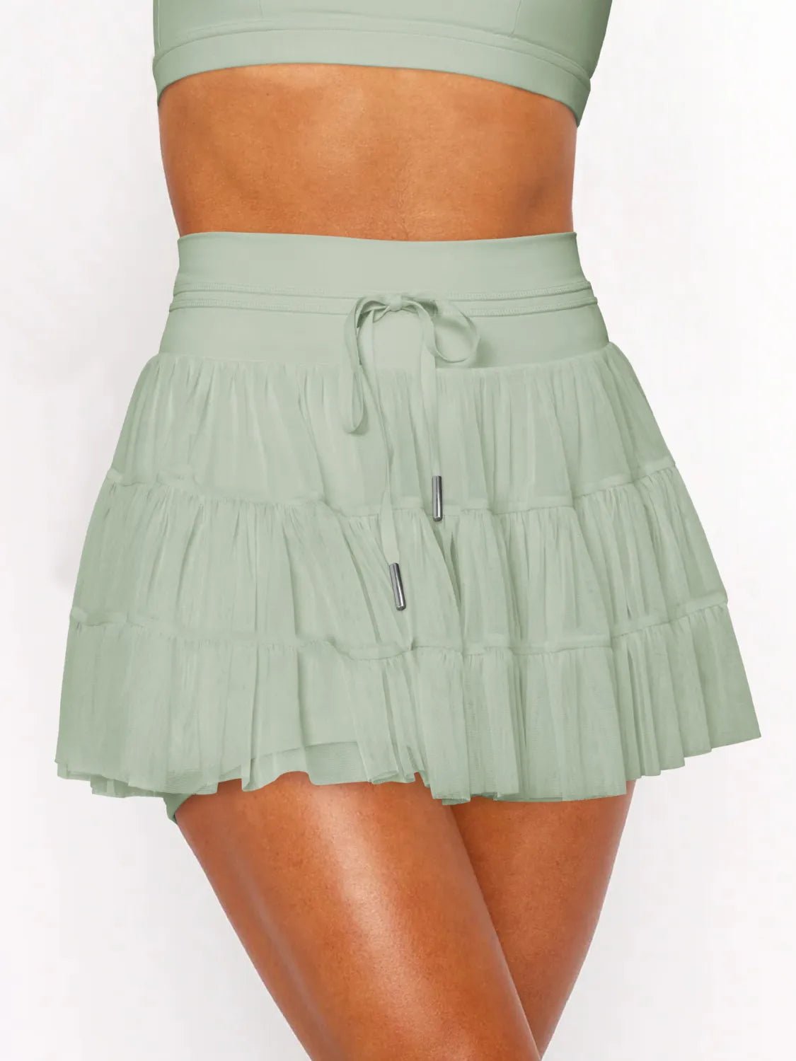 Ruched Mini Skort with Pockets - adritiX