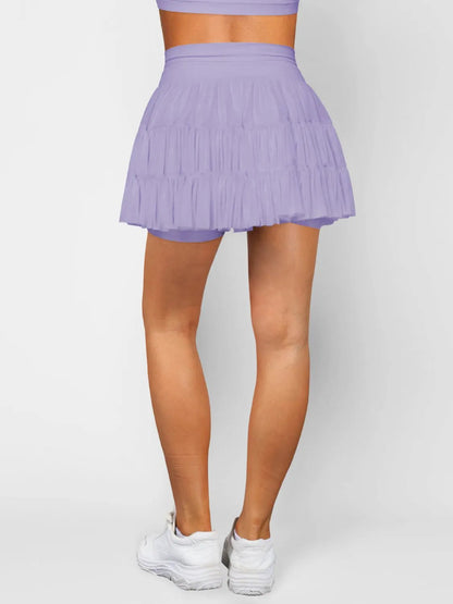 Ruched Mini Skort with Pockets - adritiX