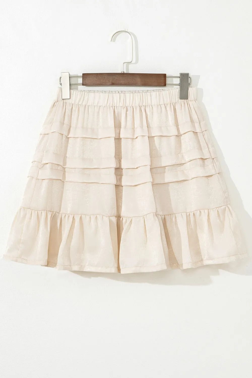 Ruffled Hemline Elastic Waist Mini Skirt - adritiX