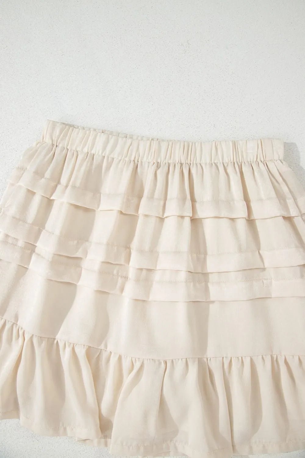 Ruffled Hemline Elastic Waist Mini Skirt - adritiX