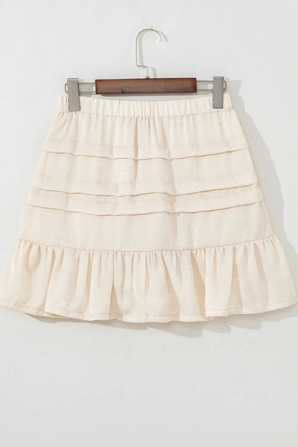 Ruffled Hemline Elastic Waist Mini Skirt - adritiX