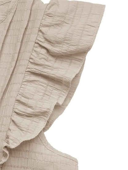 Ruffled Tie Neck Cap Sleeve Dress - adritiX