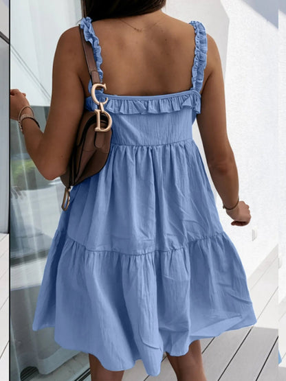Ruffled Tiered Cami Mini Dress - adritiX