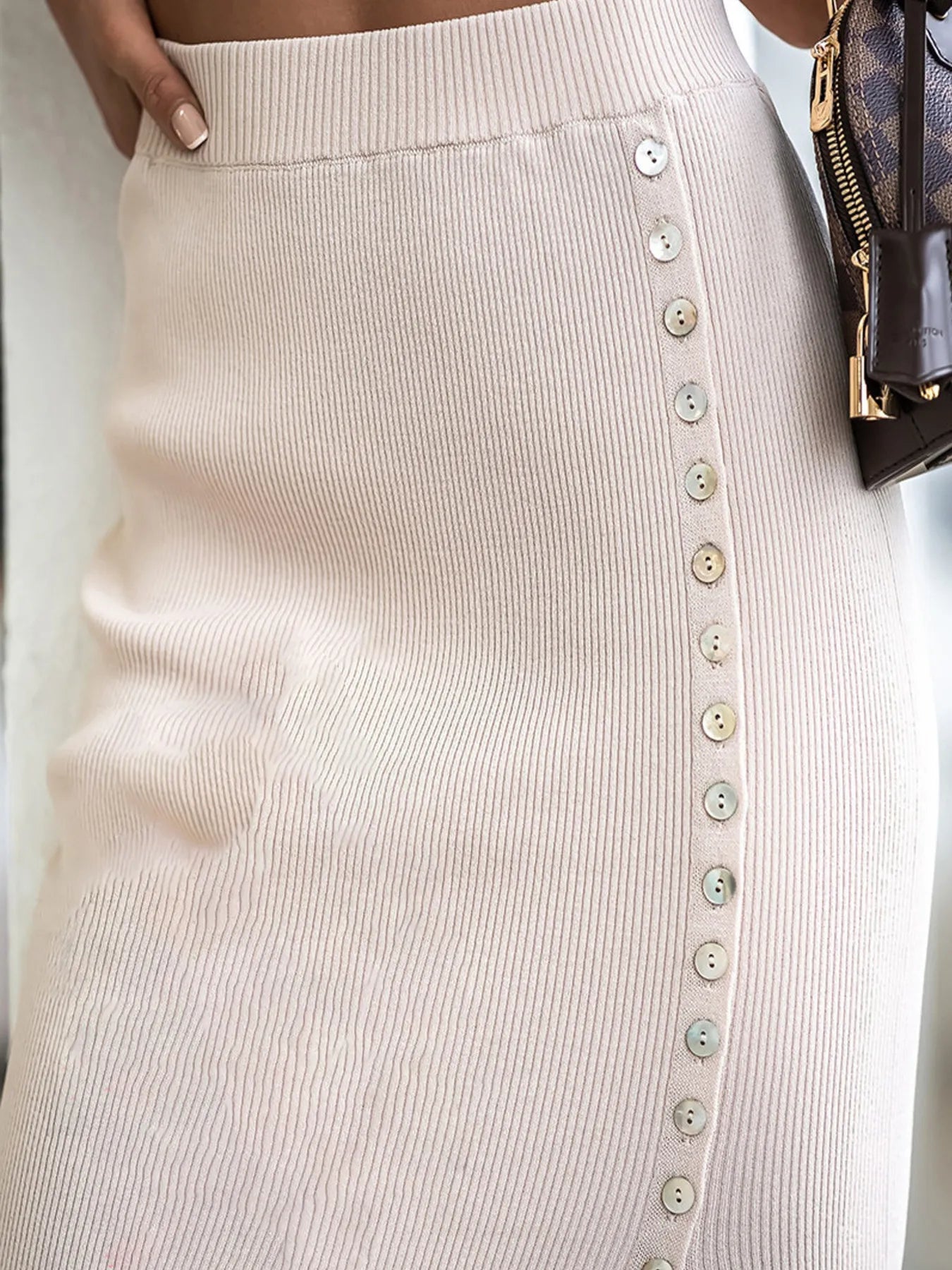 Slit Elastic Waist Skirt - adritiX