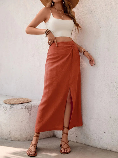 Slit Midi Skirt - adritiX