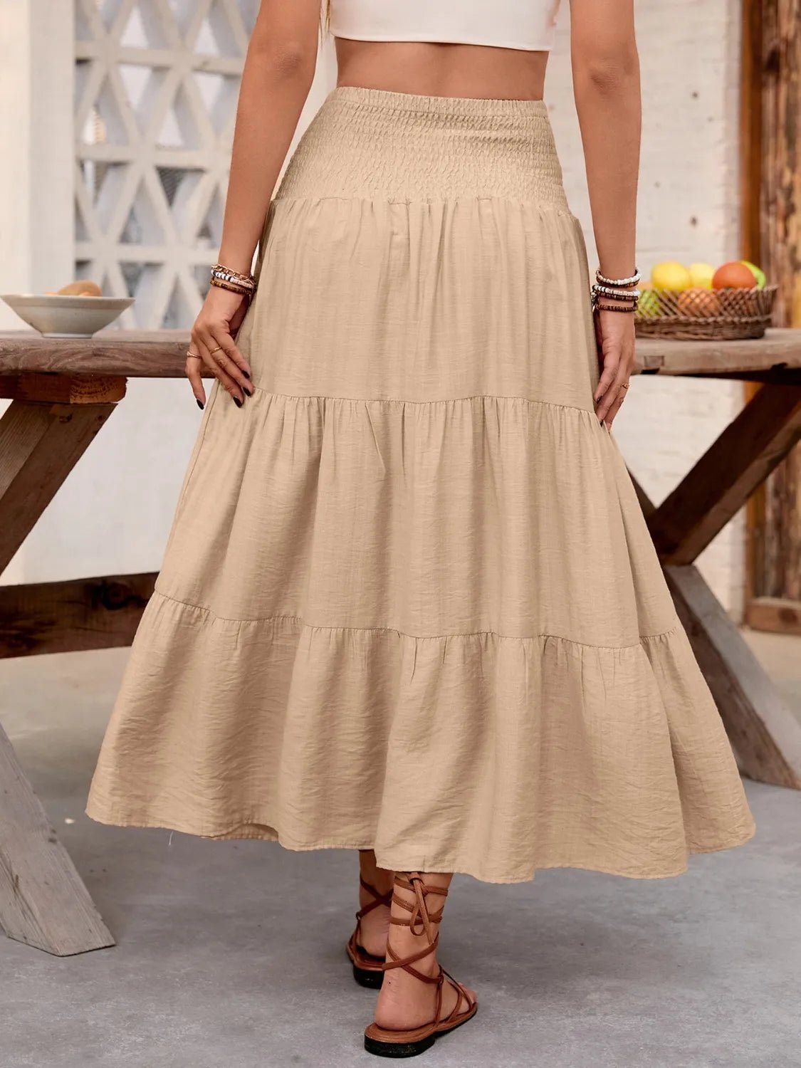 Smocked Tiered Skirt - adritiX