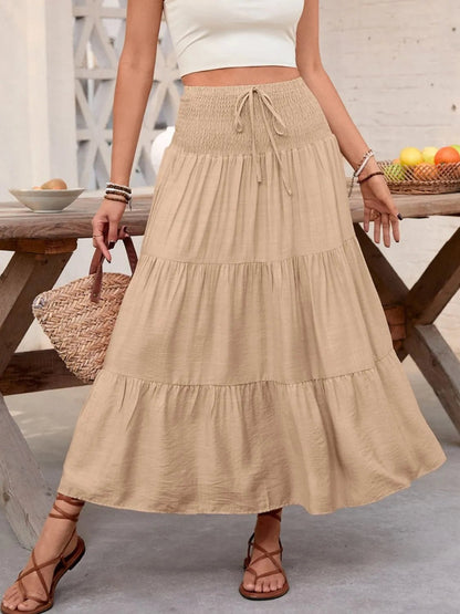 Smocked Tiered Skirt - adritiX