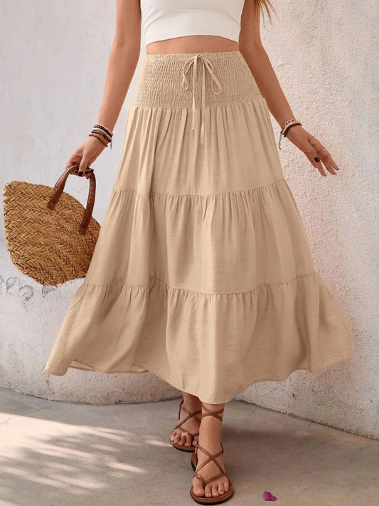 Smocked Tiered Skirt - adritiX