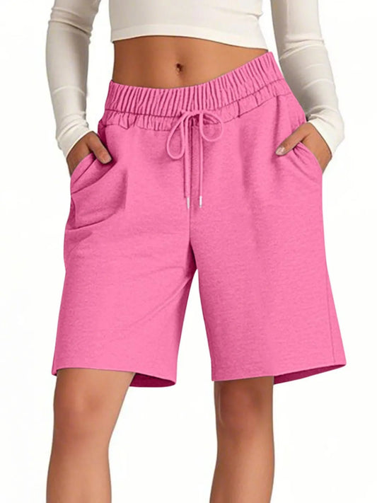 Solid Color Shorts with Pockets - adritiX