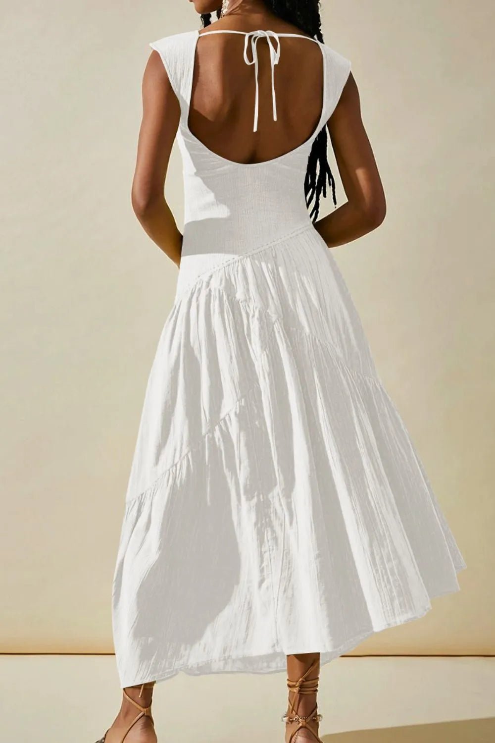Square Neck Wide Strap Dress - adritiX